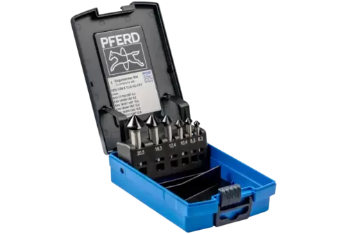 Zestaw 6 pogłębiaczy stożkowych 6,3-20,5mm HSS DIN 335 C 90° powłoka HICOAT HC-FEP Pferd 25202160 1