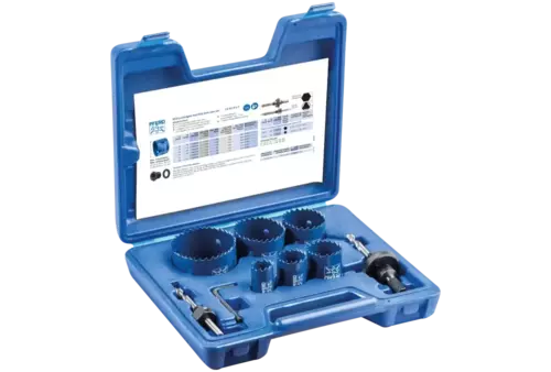 Zestaw 6 szt otwornic bimetalowych Co8/M42 22-64 mm dla elektryków Pferd 25900910 1