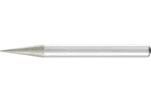 Diamentowa ściernica iglicowa Ø6 × 15°, trzpień Ø6 mm D64 (drobna) do fazowania / usuwania gratów / obniżania 1
