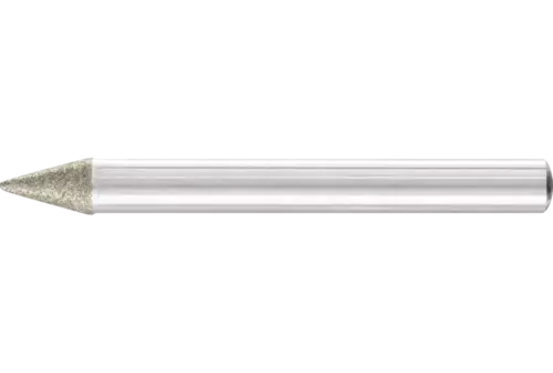 Diamentowa ściernica iglicowa Ø6 × 30°, trzpień Ø6 mm D126 (średnia) do fazowania / usuwania gratów / obniżania 1