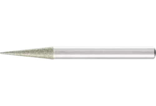 Diamentowa ściernica iglicowa Ø 6 x 12°, trzpień Ø 6 mm D126 (średnia) do fazowania / usuwania gratów / obniżania 1