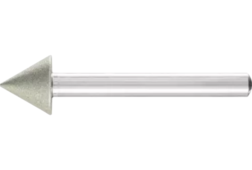 Diamentowa ściernica iglicowa Ø15 × 60°, trzpień Ø6 mm D64 (drobna) do fazowania / usuwania gratów / obniżania 1