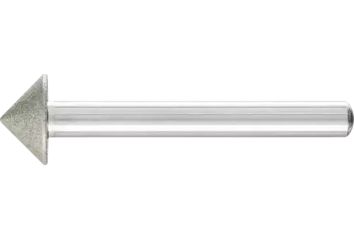 Diamentowa ściernica iglicowa Ø15 × 90°, trzpień Ø6 mm D64 (drobna) do fazowania / usuwania gratów / obniżania 1