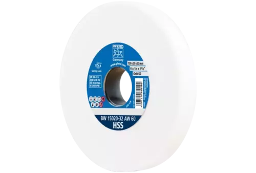 Kamień szlifierski Ø 150 × 20 mm otwór Ø 32 mm A60 do ostrzenia wierteł ze stali szybkotnącej HSS 1