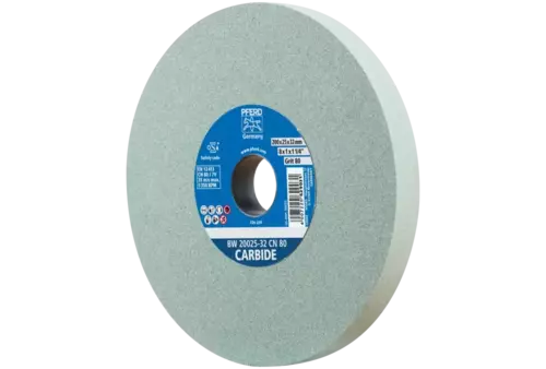 Kamień szlifierski Ø 200 × 25 mm otwór Ø 32 mm SiC80 do materiałów twardych, np. stopów twardych 1