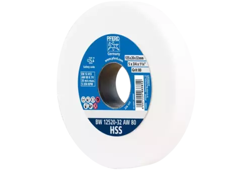 Kamień szlifierski Ø125 × 20 mm otwór Ø32 mm A80 do ostrzenia wierteł ze stali szybkotnącej HSS 1