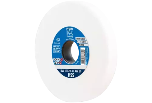 Kamień szlifierski Ø 150 × 20 mm otwór Ø 32 mm A80 do ostrzenia wierteł ze stali szybkotnącej HSS 1