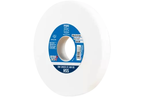 Kamień szlifierski Ø 200 × 25 mm otwór Ø 51 mm A80 do ostrzenia wierteł ze stali szybkotnącej HSS 1
