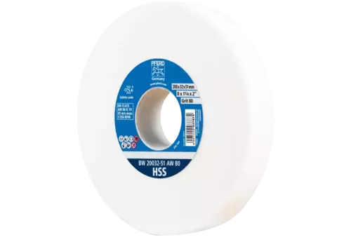 Kamień szlifierski Ø 200 × 32 mm otwór Ø 51 mm A80 do ostrzenia wierteł ze stali szybkotnącej HSS 1
