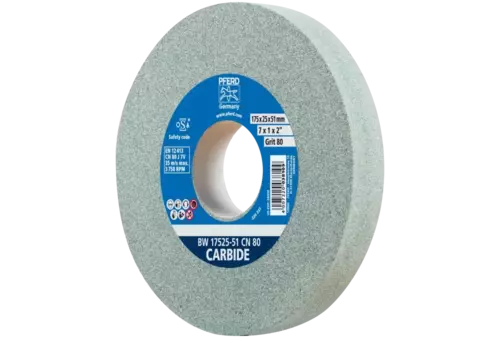 Kamień szlifierski Ø 175 × 25 mm otwór Ø 51 mm SiC80 do materiałów twardych, np. stopów twardych 1