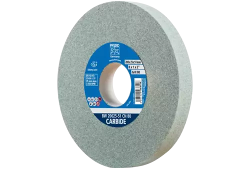 Kamień szlifierski Ø 200 × 25 mm otwór Ø 51 mm SiC80 do materiałów twardych, np. stopów twardych 1