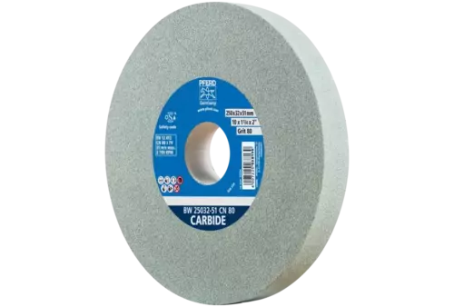 Kamień szlifierski Ø 250 × 32 mm otwór Ø 51 mm SiC80 do materiałów twardych, np. stopów twardych 1
