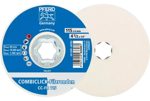 Krążki filcowe COMBICLICK CC-FR Ø 115 mm do polerowania wstępnego oraz polerowania na wysoki połysk 1