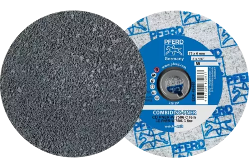 Prasowany wykrój włókninowy COMBIDISC CD PNER Ø 75 mm miękki SIC drobnoziarnisty do wykańczania 1
