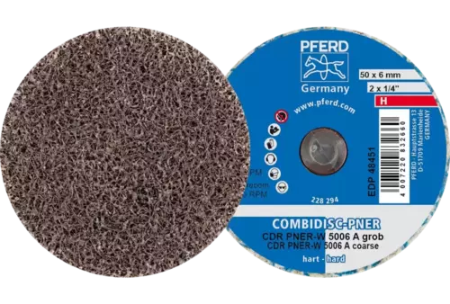 Prasowany wykrój włókninowy COMBIDISC CDR PNER Ø 50 mm twardy A gruboziarnisty do wykańczania 1