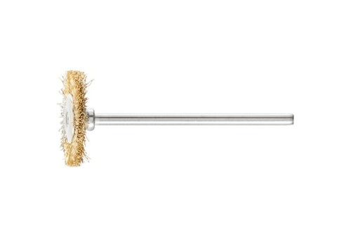 10 x Miniaturowa szczotka tarczowa RBU Ø19 x 2 mm trzpień Ø2,34 mm drut mosiężny Ø0,10 1