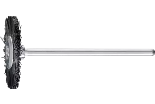 Miniaturowa szczotka tarczowa RBU Ø22 × 2 mm trzpień Ø2,34 mm czarna szczecina 1