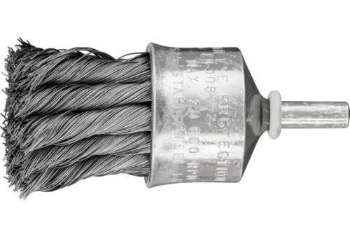 Pleciona szczotka-pędzelek PBG Ø30 mm trzpień Ø6 mm drut stalowy Ø0,25 1