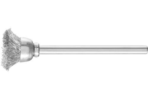 Miniaturowa szczotka garnkowa TBU Ø15 mm trzpień Ø3 mm drut stalowy Ø0,10 1