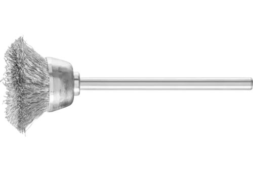 Miniaturowa szczotka garnkowa TBU Ø18 mm trzpień Ø2,34 mm drut stalowy Ø0,10 1