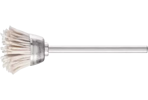 Miniaturowa szczotka garnkowa TBU Ø18 mm trzpień Ø2,34 mm włókno z tlenku glinu Ø0,50 mm ziarno 320 1