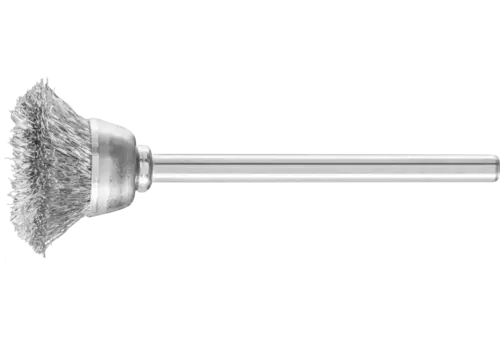 Miniaturowa szczotka garnkowa TBU Ø18 mm trzpień Ø3 mm drut stalowy Ø0,10 1