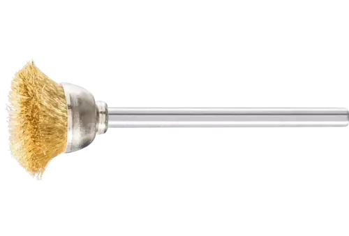 Miniaturowa szczotka garnkowa TBU Ø18 mm trzpień Ø3 mm drut mosiężny Ø0,10 1