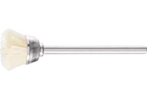 Miniaturowa szczotka garnkowa TBU Ø18 mm trzpień Ø3 mm biała szczecina 1