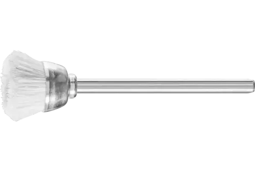 Miniaturowa szczotka garnkowa TBU Ø18 mm trzpień Ø3 mm białe włosie kozie 1