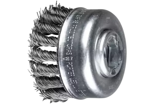 Szczotka garnkowa pleciona TBG Ø 65 mm, otwór 22,2 mm/X-LOCK drut ze stali szlachetnej Ø 0,50 mm do szlifierki kątowej 1