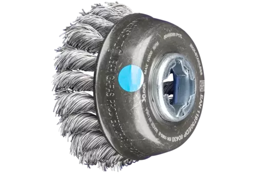 Szczotka garnkowa pleciona TBG Ø 80 mm, otwór 22,2 mm/X-LOCK drut ze stali szlachetnej Ø 0,50 mm do szlifierki kątowej 1