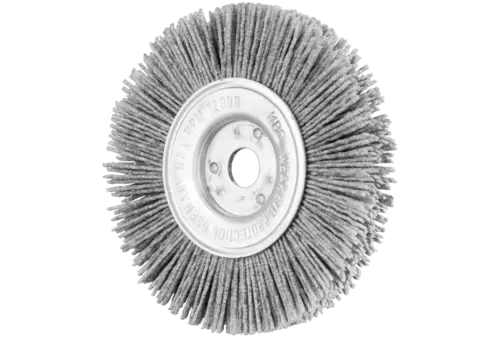 Szczotka tarczowa wąska niepleciona RBU Ø100 × 12 × 12 mm otwór, włókno SiC Ø0,90 ziarno 80 1