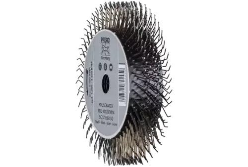 Szczotka tarczowa niepleciona POLISCRATCH RBU Ø100 × 20 mm M14 drut stalowy Ø0,60 do szlifierki kątowej 1