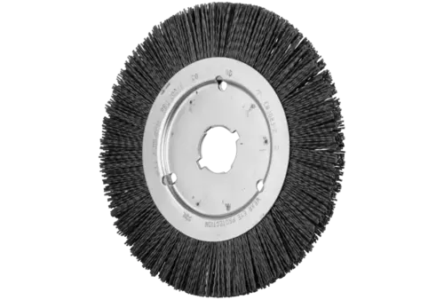 Szczotka tarczowa wąska niepleciona RBU Ø 200 × 16xvariable otwór, włókno ceramiczne Ø 1,10 mm ziarno 120 1