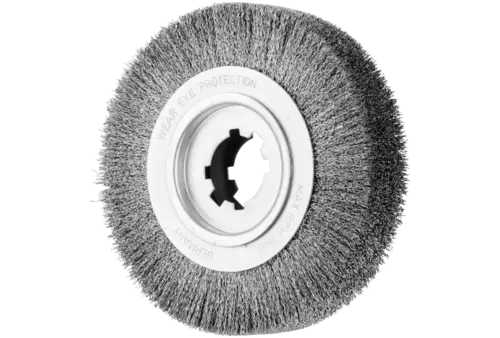 Szczotka do usuwania gratów, niepleciona RBU Ø 250 × 60 × 50,8 mm, otwór, drut ze stali nierdzewnej Ø 0,50 mm, stacjonarna 1
