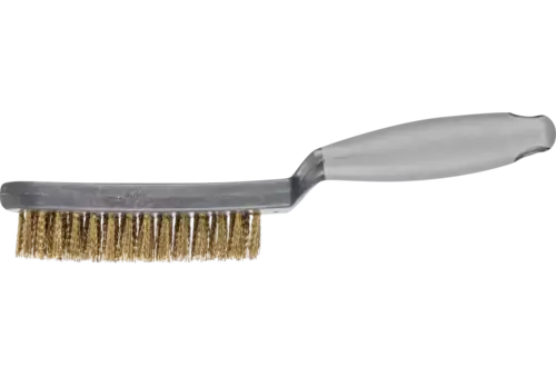 Szczotka ręczna z plastikowym korpusem i ergonomicznym uchwytem HBUP 3-rzędowa drut mosiężny Ø 0,30 1