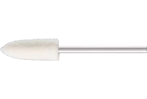 Średnio twarde filcowe trzpienie polerskie o kształcie ostrostożkowym Ø 6 × 18 mm trzpień Ø 2,35 mm 1
