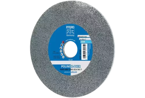 Dysk z włókniny prasowanej POLINOX PNER Ø 150 × 3 mm do otworu Ø 25,4 mm średnio miękki SIC drobnoziarnisty do wykańczania 1
