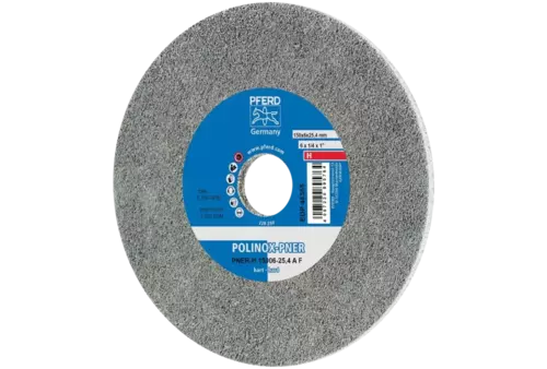 Dysk z włókniny prasowanej POLINOX PNER Ø 150 × 6 mm do otworu Ø 25,4 mm twardy A drobnoziarnisty do wykańczania 1