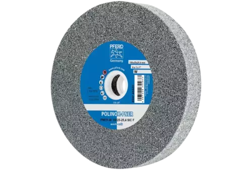 Dysk z włókniny prasowanej POLINOX PNER Ø 150 × 25 mm do otworu Ø 25,4 mm miękki SIC drobnoziarnisty do wykańczania 1