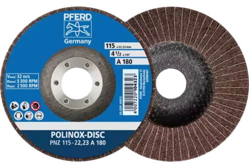 Dysk z włókniny POLINOX PNZ Ø 115 mm do otworu Ø 22,23 mm A180 do szlifu dokładnego i wykańczania 1