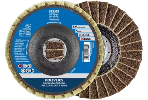 Ściernica włókninowa POLIVLIES PVL Korund Ø 125 mm otwór 22,23 mm / X-LOCK A100G do szlifu dokładnego 1