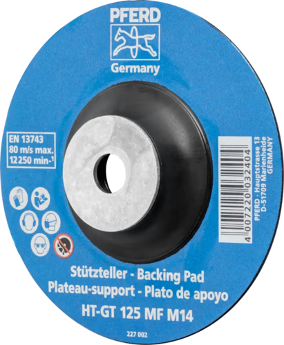 Talerz wsporczy z nakrętką mocującą H-GT 125mm M14 do szlifierki kątowej Pferd 44890210 1