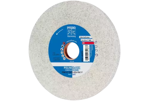 Krążek z nawiniętą włókniną POLINOX PNK Ø 150 × 13 mm do otworu Ø 25,4 mm twardy SIC drobnoziarnisty do wykańczania 1