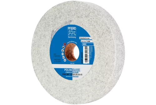 Krążek z nawiniętą włókniną POLINOX PNK Ø 150 × 25 mm do otworu Ø 25,4 mm średnio twardy A gruboziarnisty do wykańczania 1