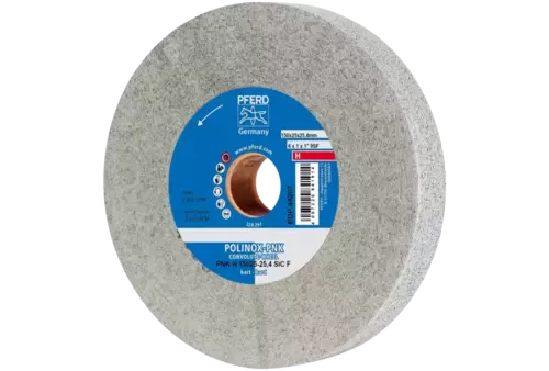 Krążek z nawiniętą włókniną POLINOX PNK Ø 150 × 25 mm do otworu Ø 25,4 mm twardy SIC drobnoziarnisty do wykańczania 1