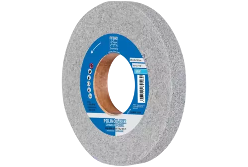 Krążek z nawiniętą włókniną POLINOX PNK Ø 200 × 25 mm do otworu Ø 76,2 mm średnio miękki SIC drobnoziarnisty do wykańczania 1
