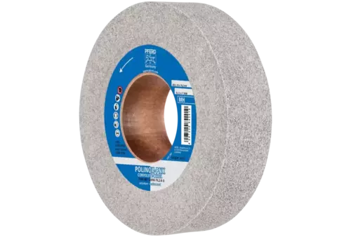 Krążek z nawiniętą włókniną POLINOX PNK Ø 200 × 50 mm do otworu Ø 76,2 mm średnio twardy A gruboziarnisty do wykańczania 1
