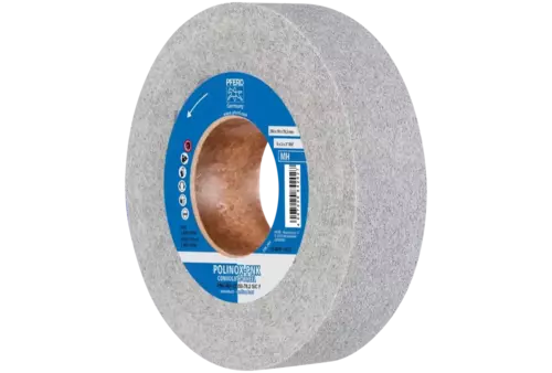 Krążek z nawiniętą włókniną POLINOX PNK Ø 200 × 50 mm do otworu Ø 76,2 mm średnio twardy SIC drobnoziarnisty do wykańczania 1