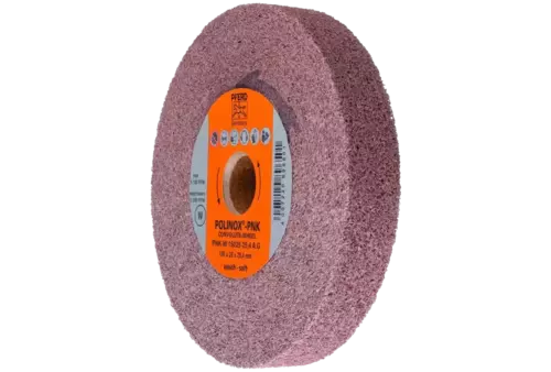 Krążek z nawiniętą włókniną POLINOX PNK Ø 150 × 25 mm do otworu Ø 25,4 mm miękki A gruboziarnisty do wykańczania 1